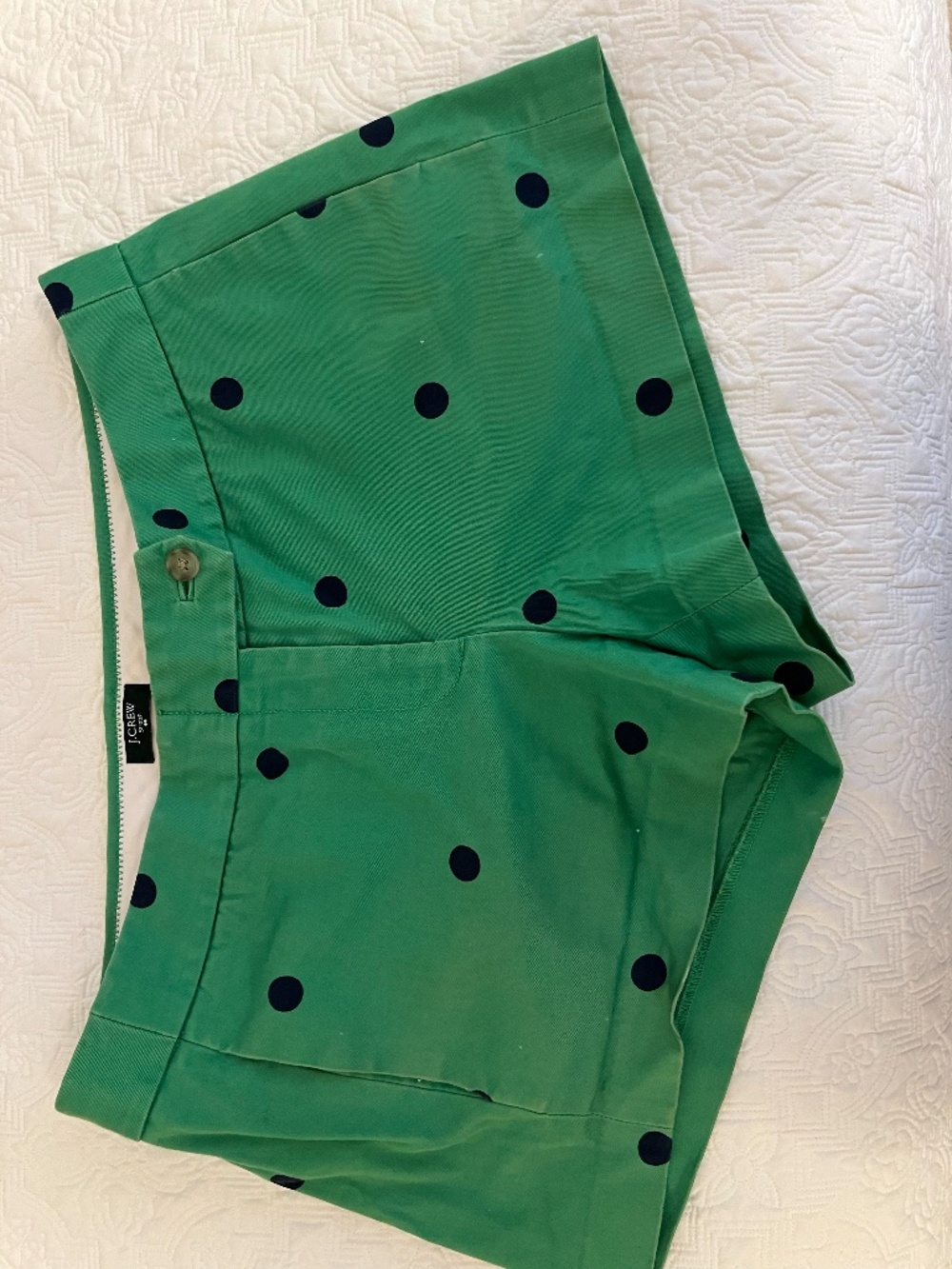 J. Crew CityFit green polka dot shorts size 8